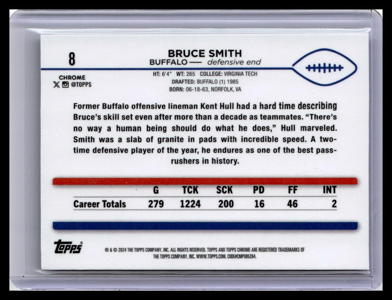 2024 Topps Chrome #8 Bruce Smith X-Fractor