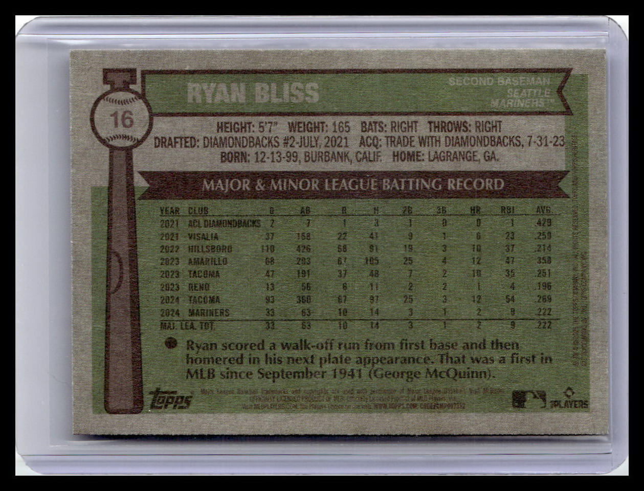 2025 Topps Heritage #16 Ryan Bliss