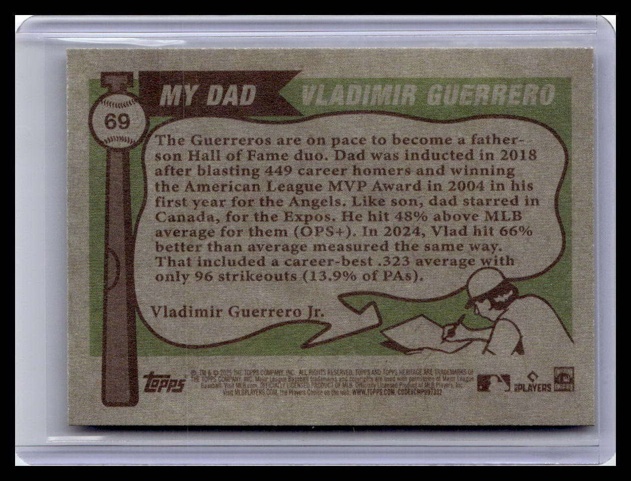 2025 Topps Heritage #69 Vladimir Guerrero / Vladimir Guerrero Jr.