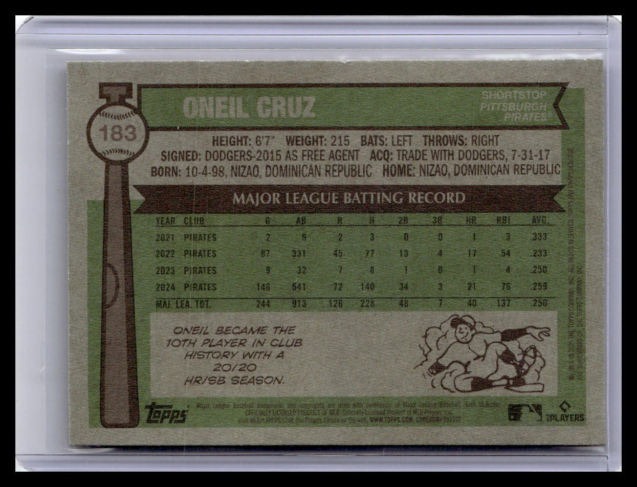 2025 Topps Heritage #183 Oneil Cruz Red Border