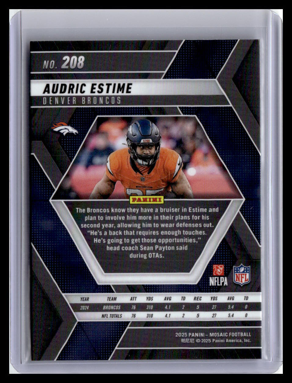 2025 Panini Mosaic #208 Audric Estime