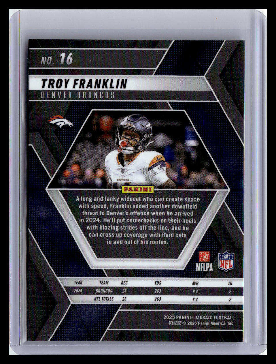 2025 Panini Mosaic #16 Troy Franklin