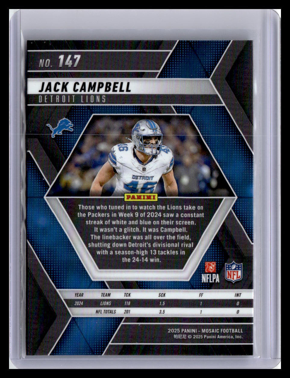 2025 Panini Mosaic #147 Jack Campbell