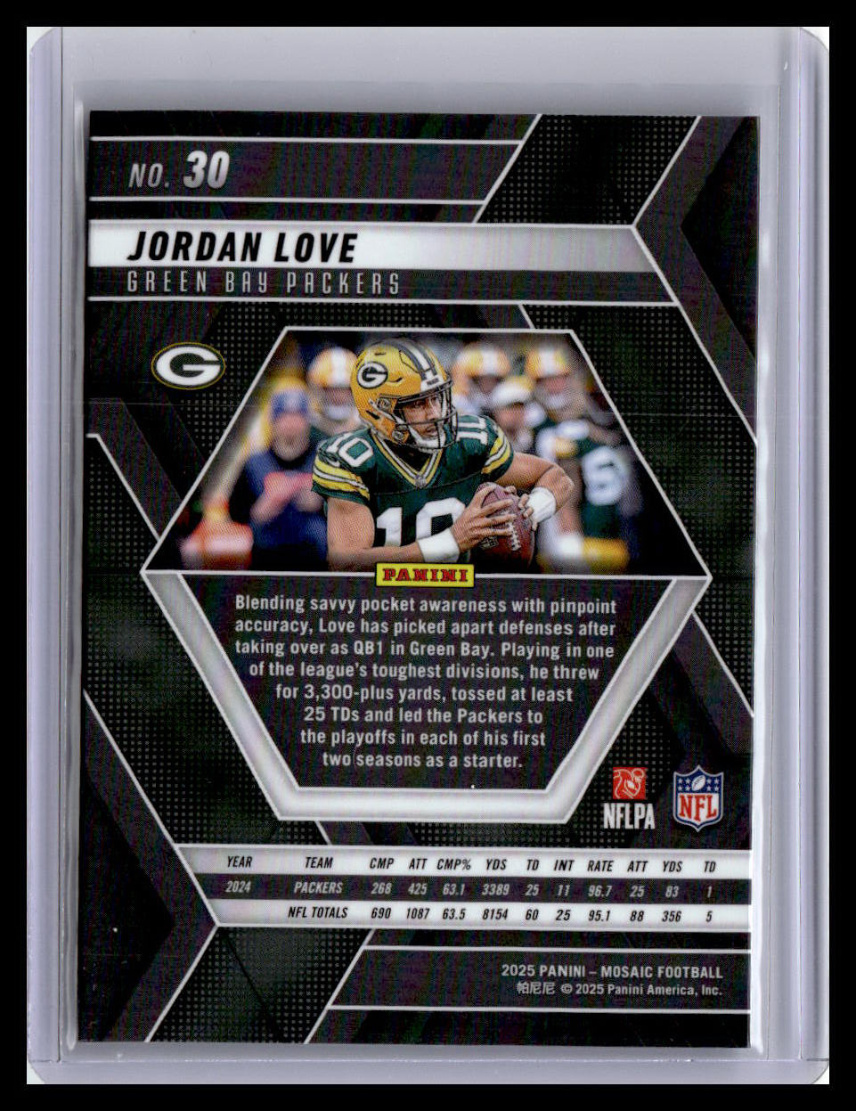 2025 Panini Mosaic #30 Jordan Love Mosaic