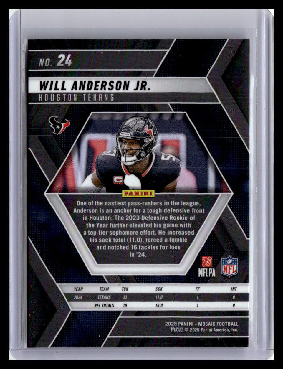 2025 Panini Mosaic #24 Will Anderson Jr.