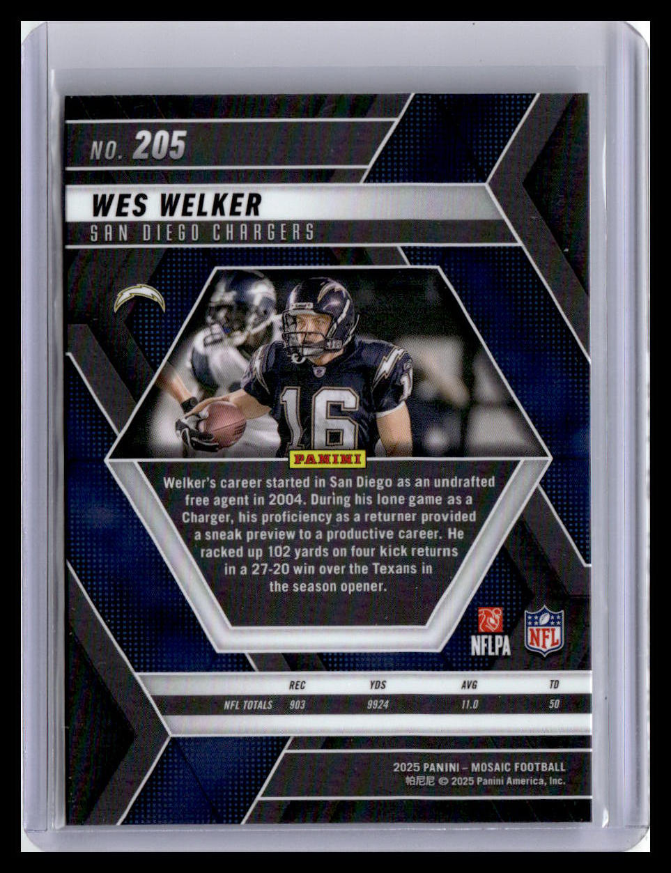 2025 Panini Mosaic #205 Wes Welker