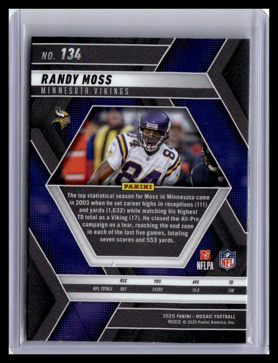 2025 Panini Mosaic #134 Randy Moss