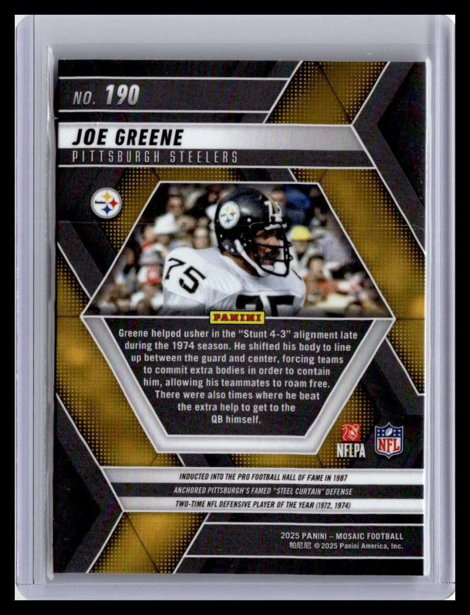 2025 Panini Mosaic #190 Joe Greene