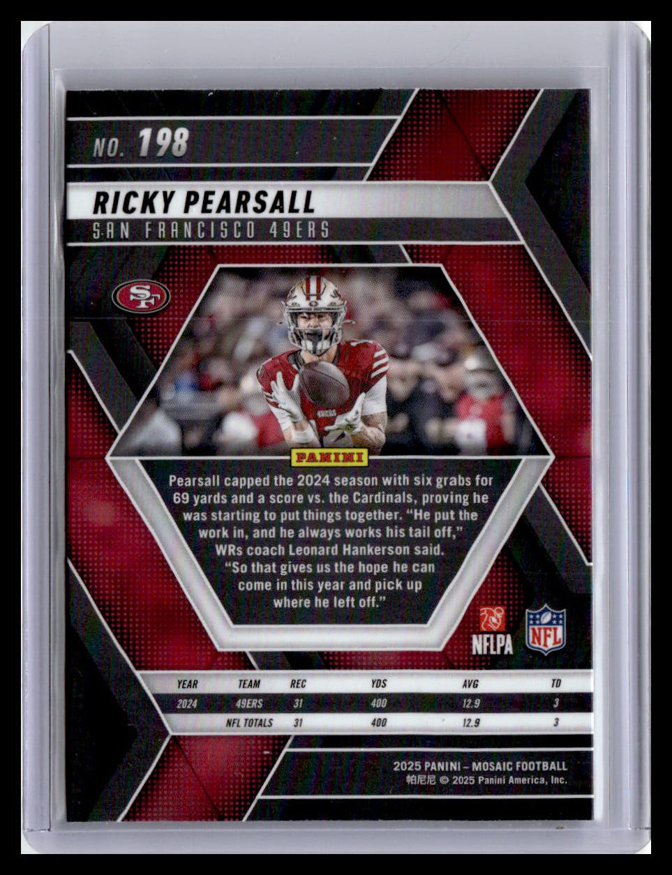 2025 Panini Mosaic #198 Ricky Pearsall