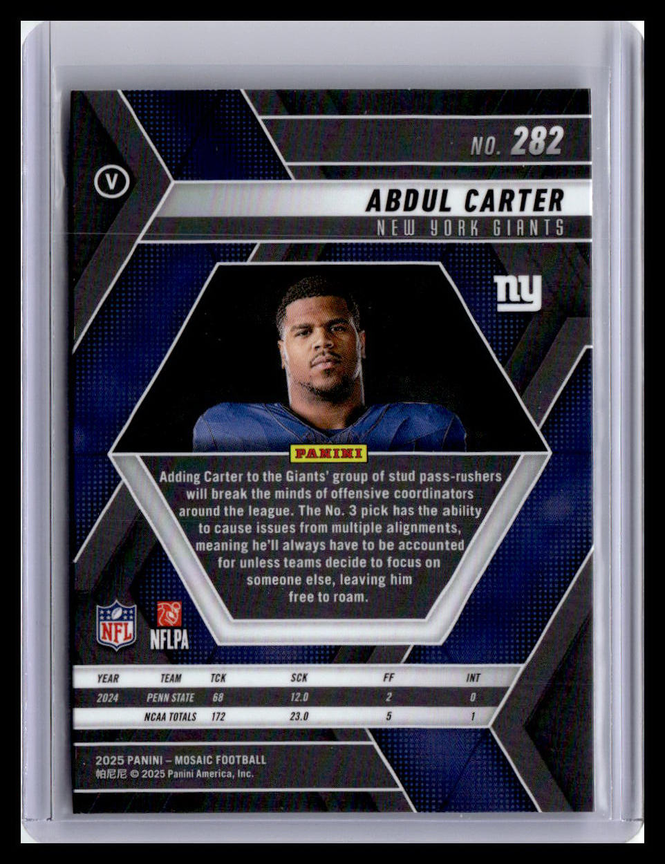 2025 Panini Mosaic #282 Abdul Carter