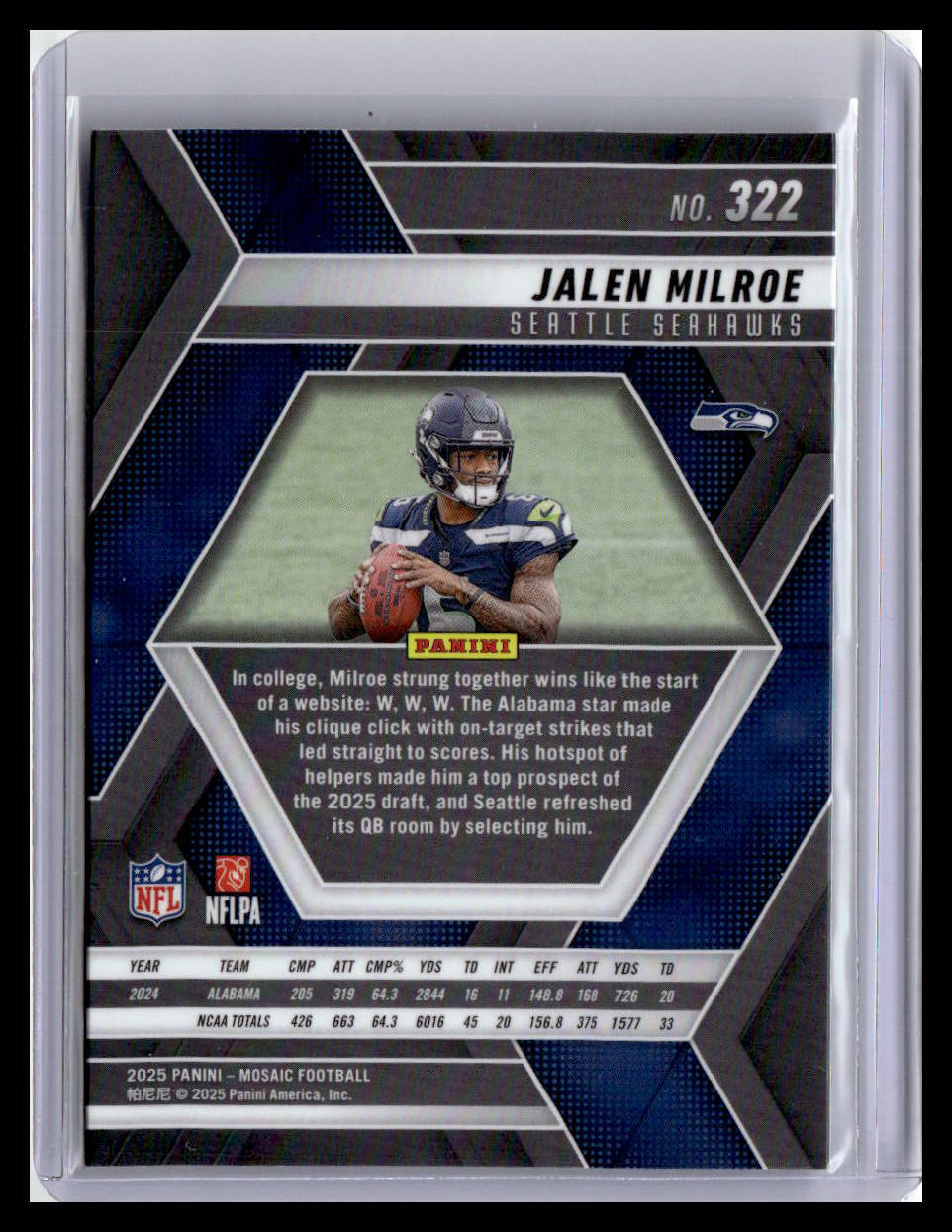 2025 Panini Mosaic #322 Jalen Milroe