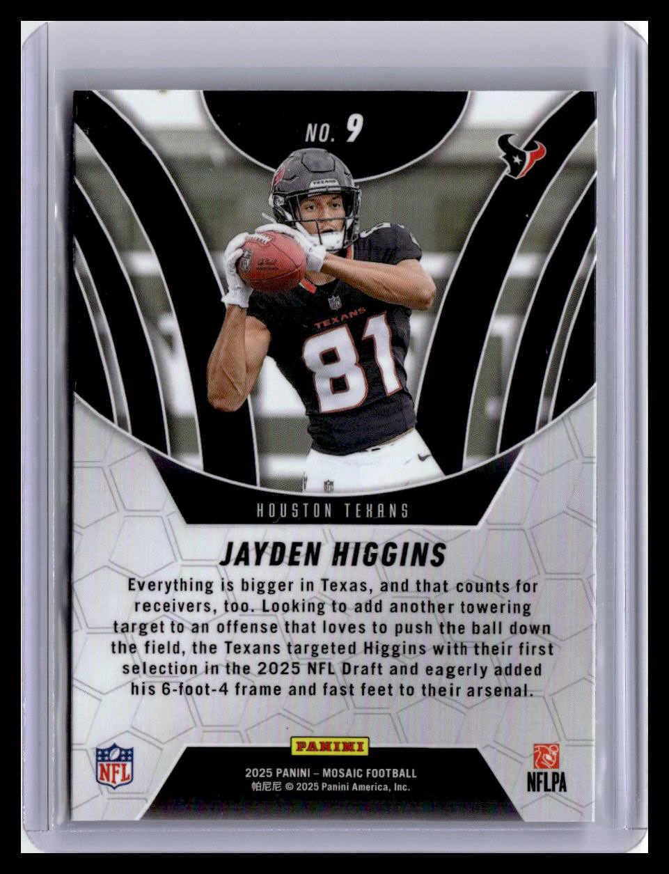 2025 Panini Mosaic #9 Jayden Higgins Elevate