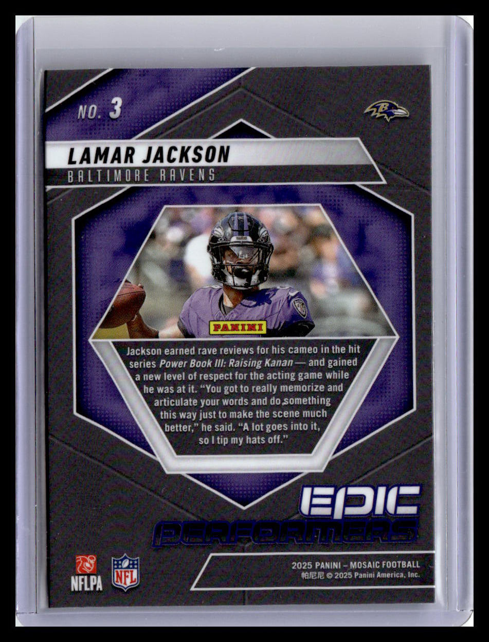 2025 Panini Mosaic #3 Lamar Jackson Epic Performers
