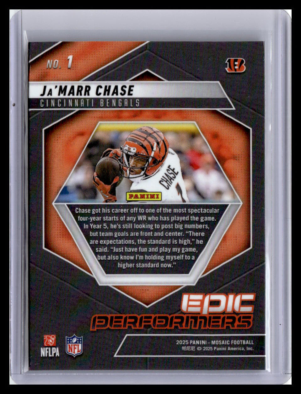 2025 Panini Mosaic #1 Ja’Marr Chase Epic Performers