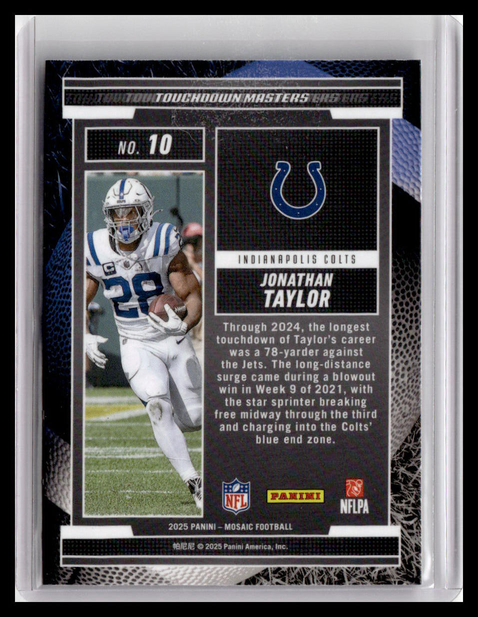 2025 Panini Mosaic #10 Jonathan Taylor Touchdown Masters