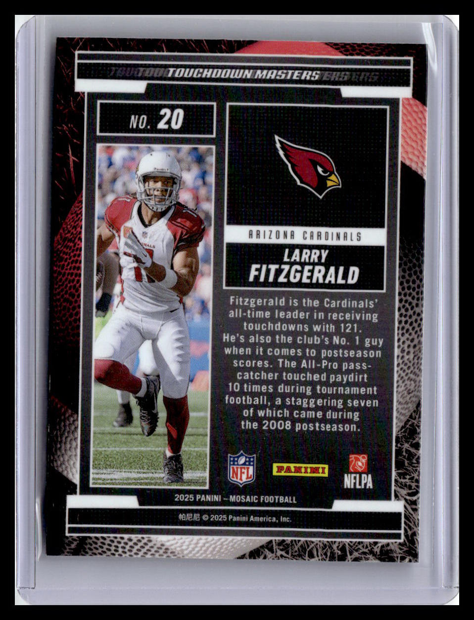 2025 Panini Mosaic #20 Larry Fitzgerald Touchdown Masters