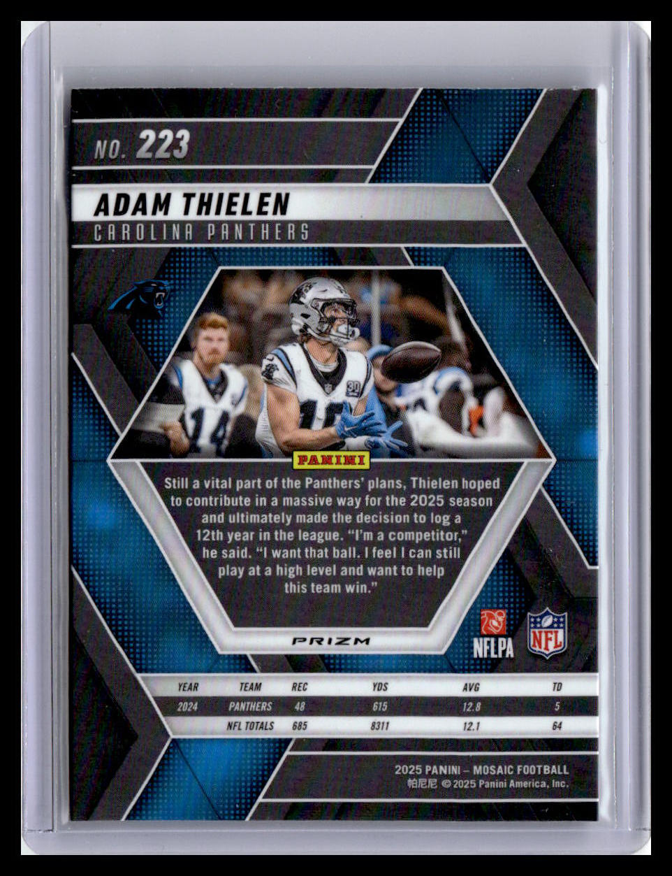 2025 Panini Mosaic #223 Adam Thielen Silver