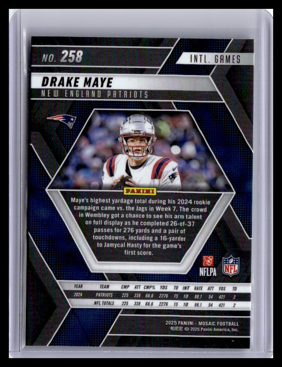 2025 Panini Mosaic #258 Drake Maye