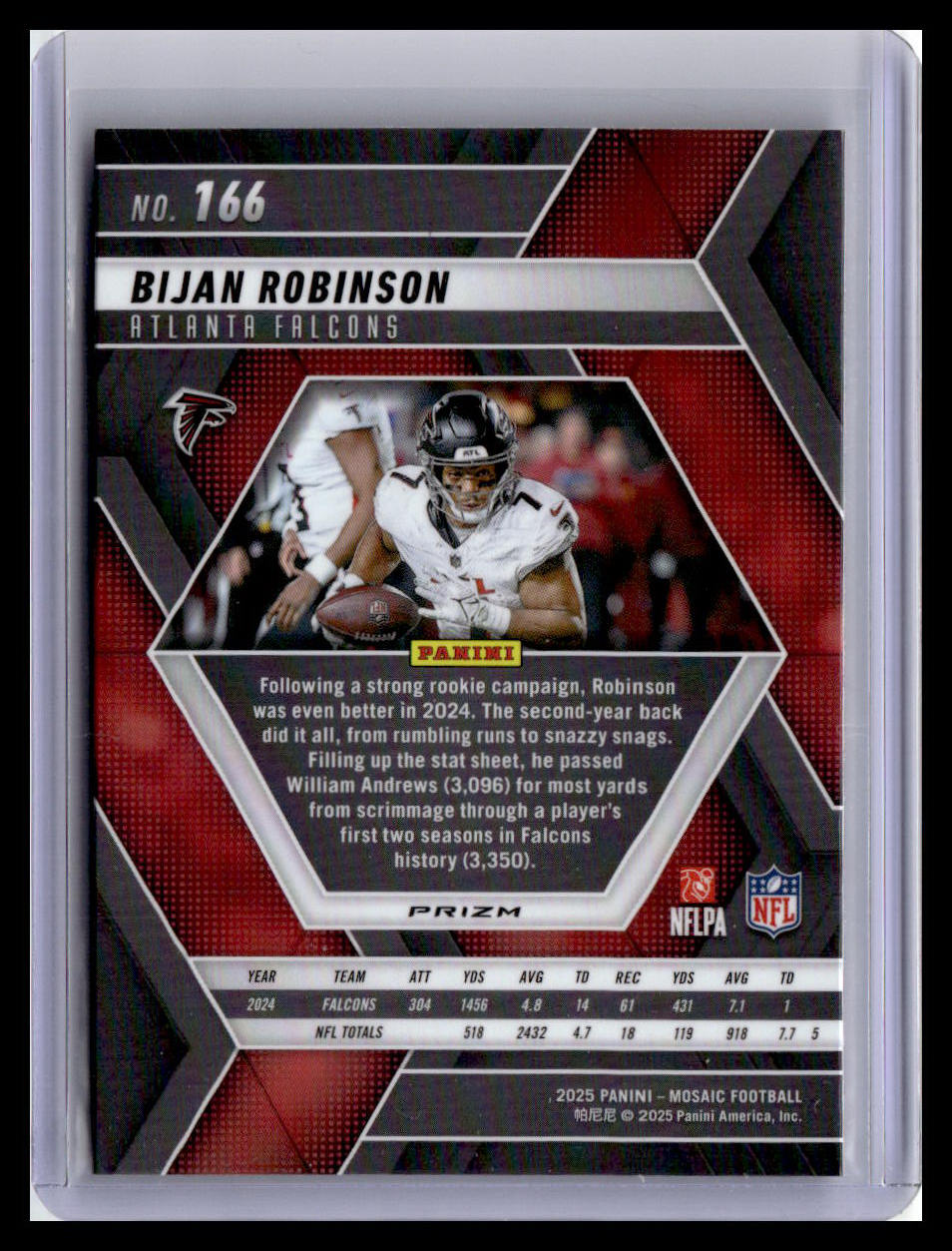 2025 Panini Mosaic #166 Bijan Robinson Mosaic Reactive Purple