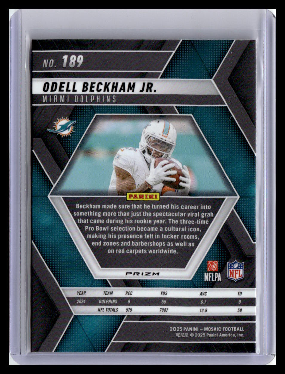 2025 Panini Mosaic #189 Odell Beckham Jr. Mosaic Reactive Purple