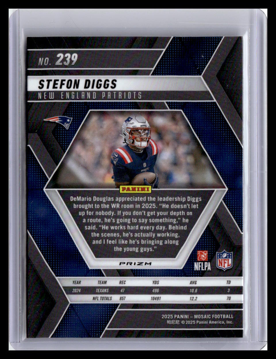 2025 Panini Mosaic #239 Stefon Diggs Mosaic Reactive Purple