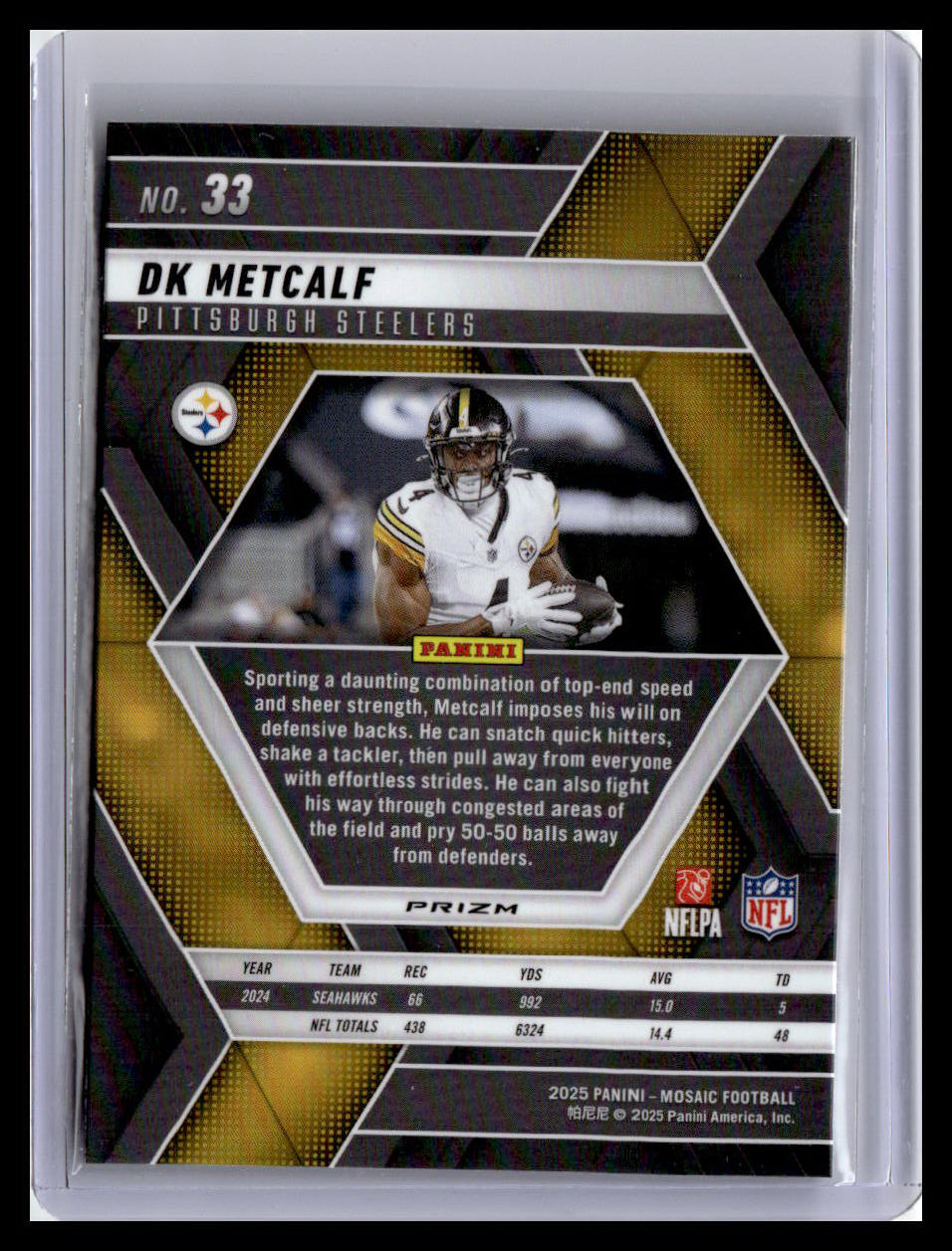 2025 Panini Mosaic #33 DK Metcalf Mosaic Reactive Purple