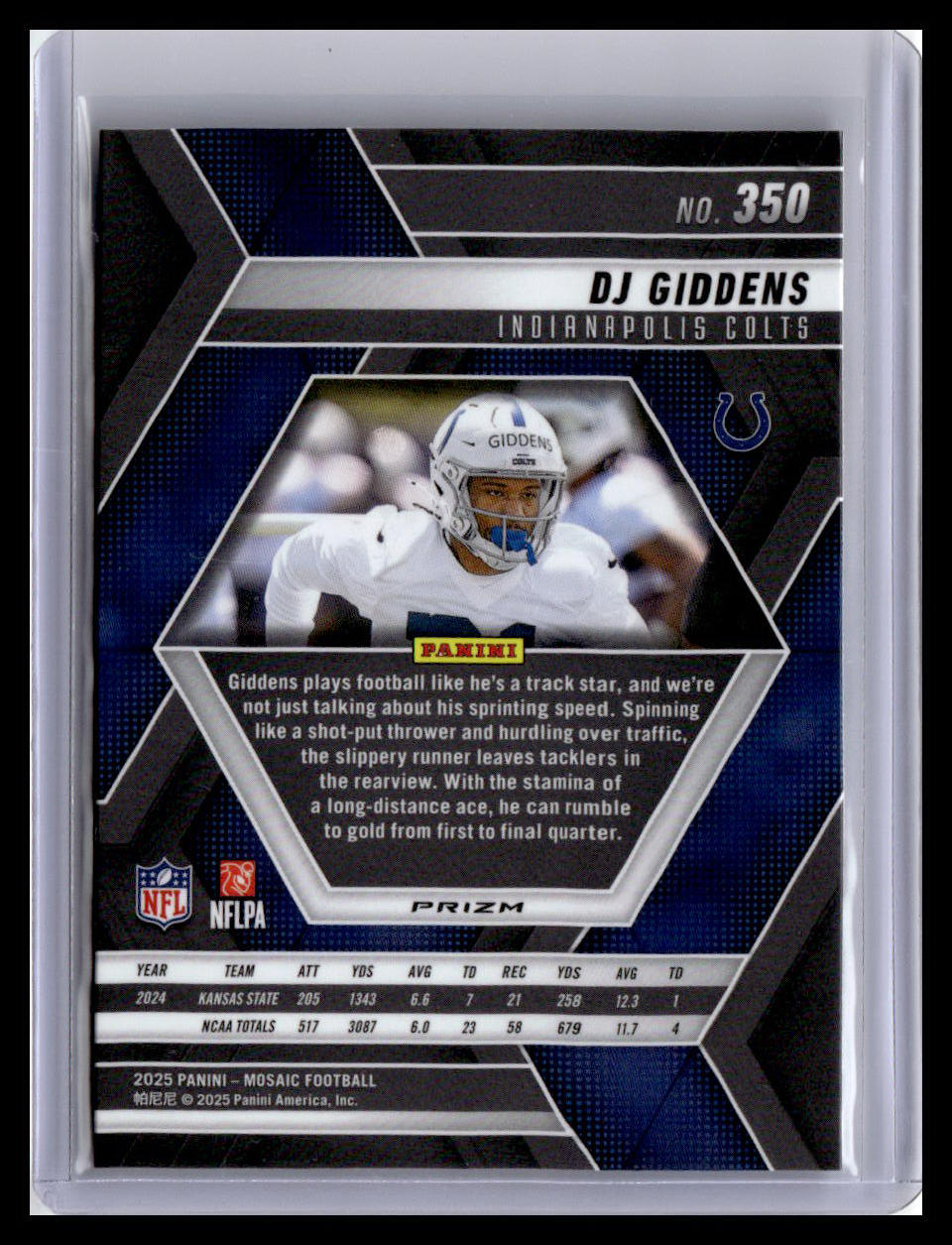2025 Panini Mosaic #350 DJ Giddens Mosaic Red and White Stripe