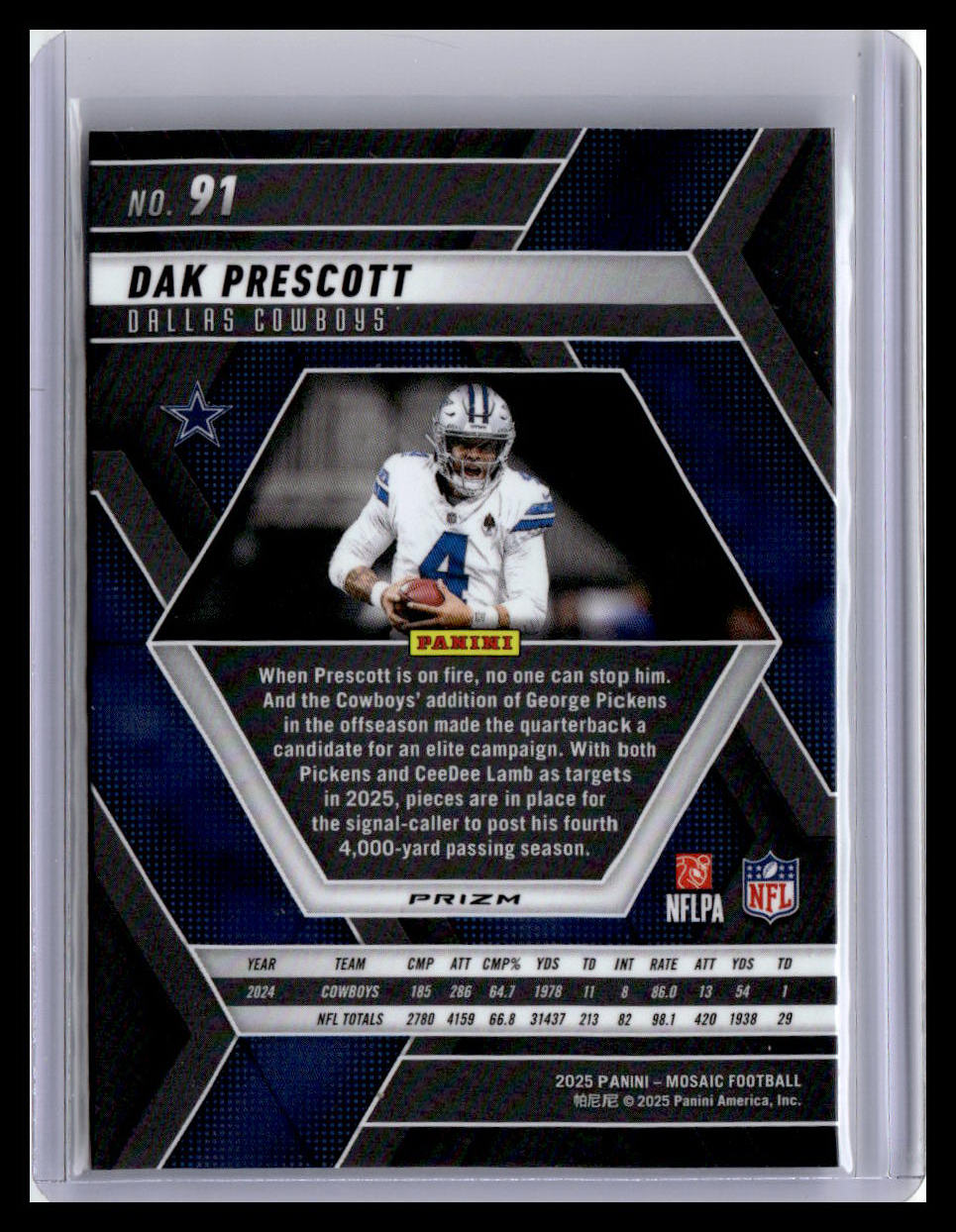 2025 Panini Mosaic #91 Dak Prescott Mosaic