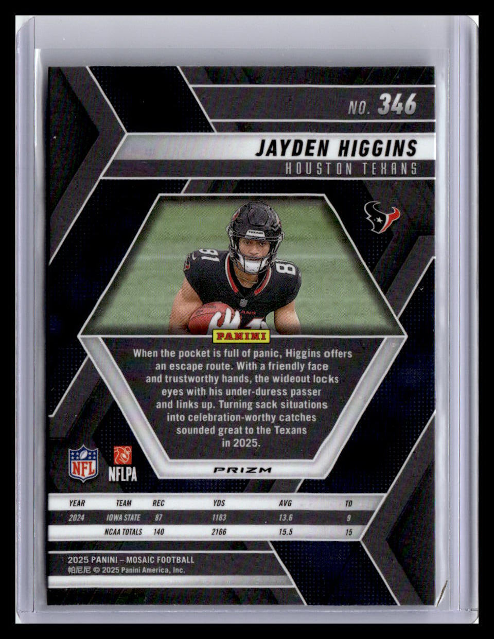 2025 Panini Mosaic #346 Jayden Higgins Mosaic