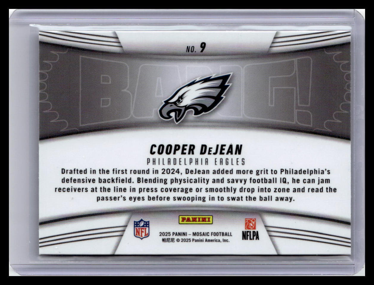 2025 Panini Mosaic #9 Cooper DeJean Bang! Mosaic