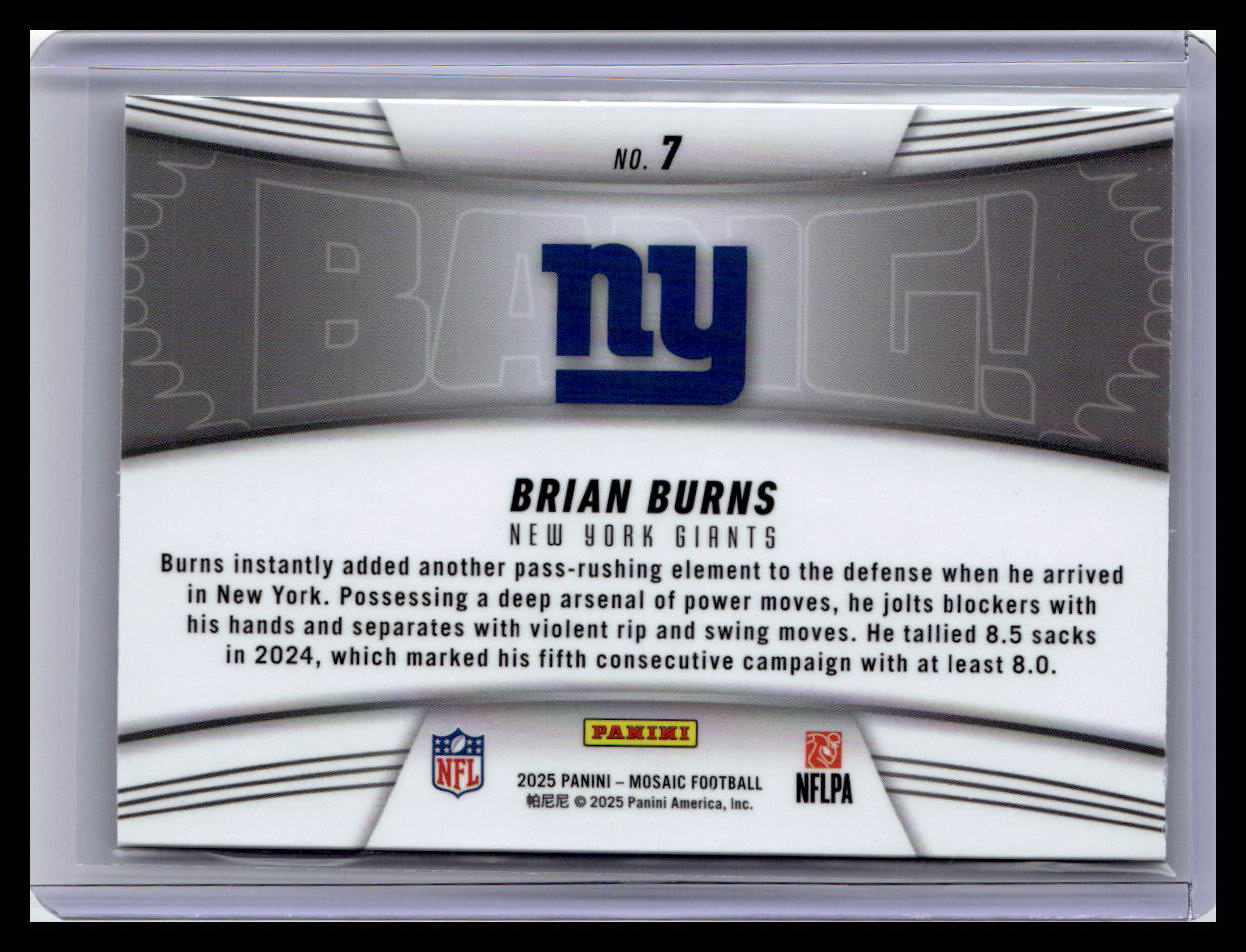 2025 Panini Mosaic #7 Brian Burns Bang! Mosaic