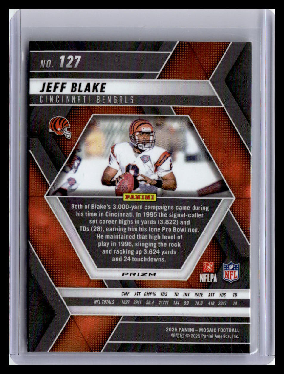 2025 Panini Mosaic #127 Jeff Blake Mosaic Green