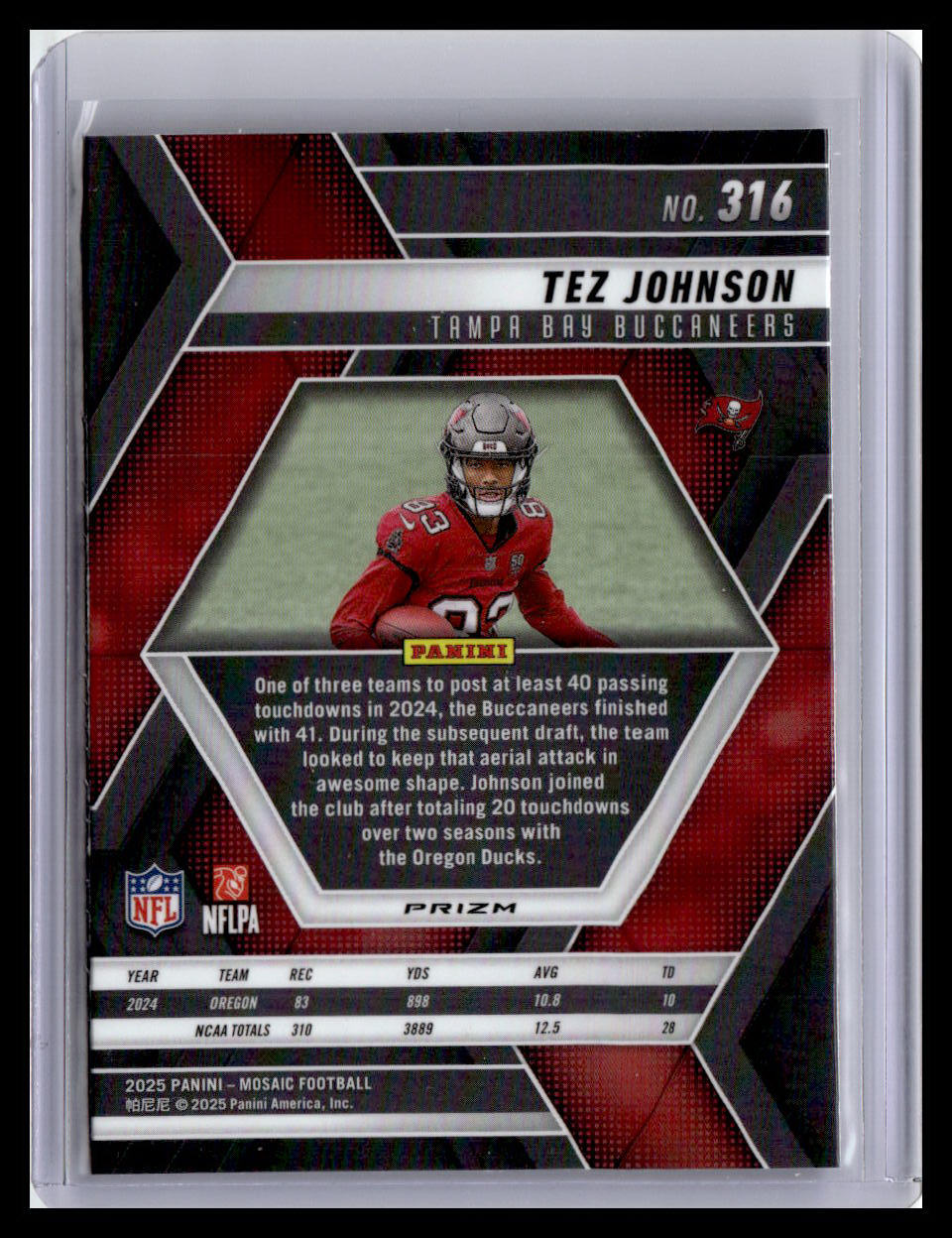 2025 Panini Mosaic #316 Tez Johnson Mosaic Reactive Purple