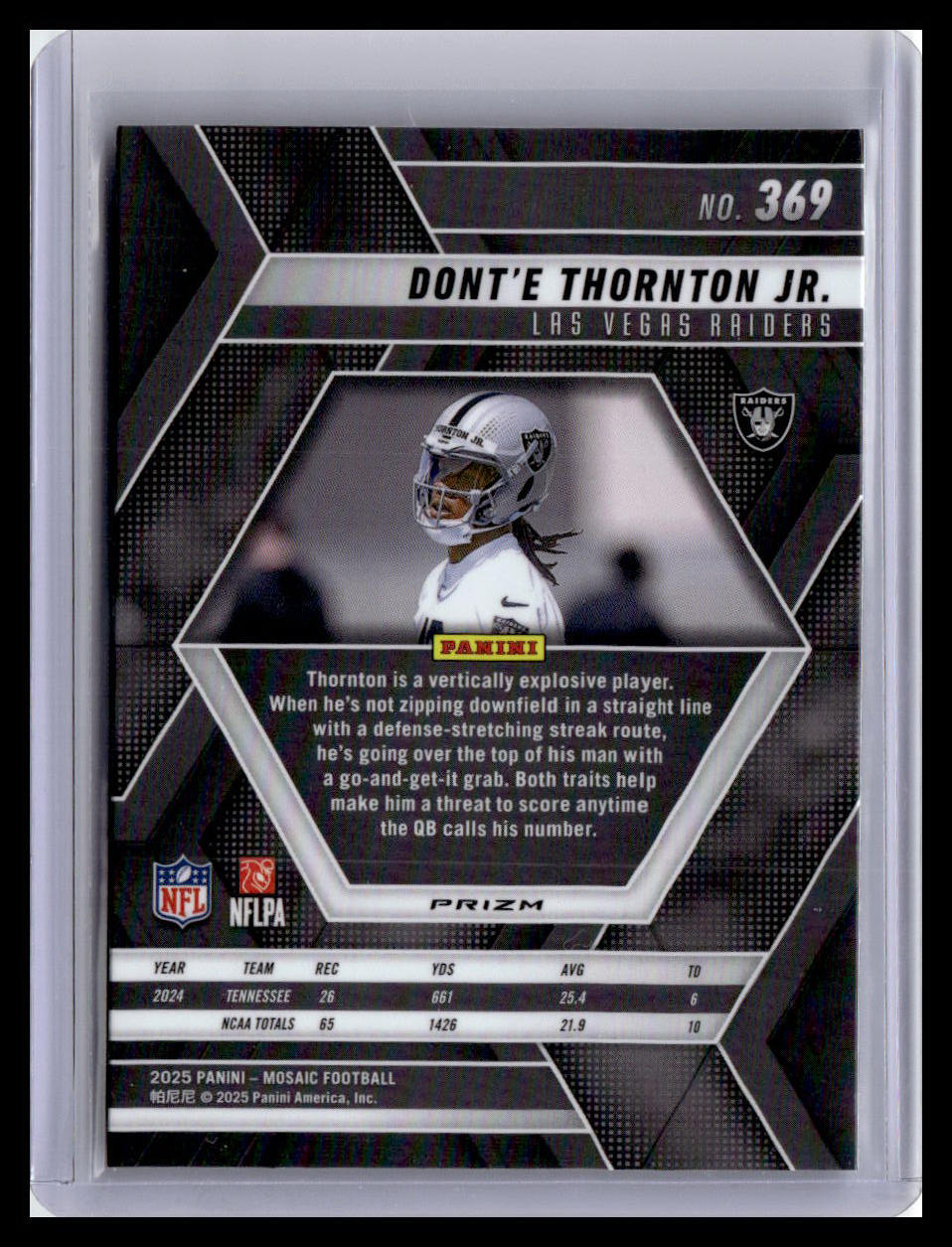2025 Panini Mosaic #369 Dont'e Thornton Jr. Mosaic Reactive Purple