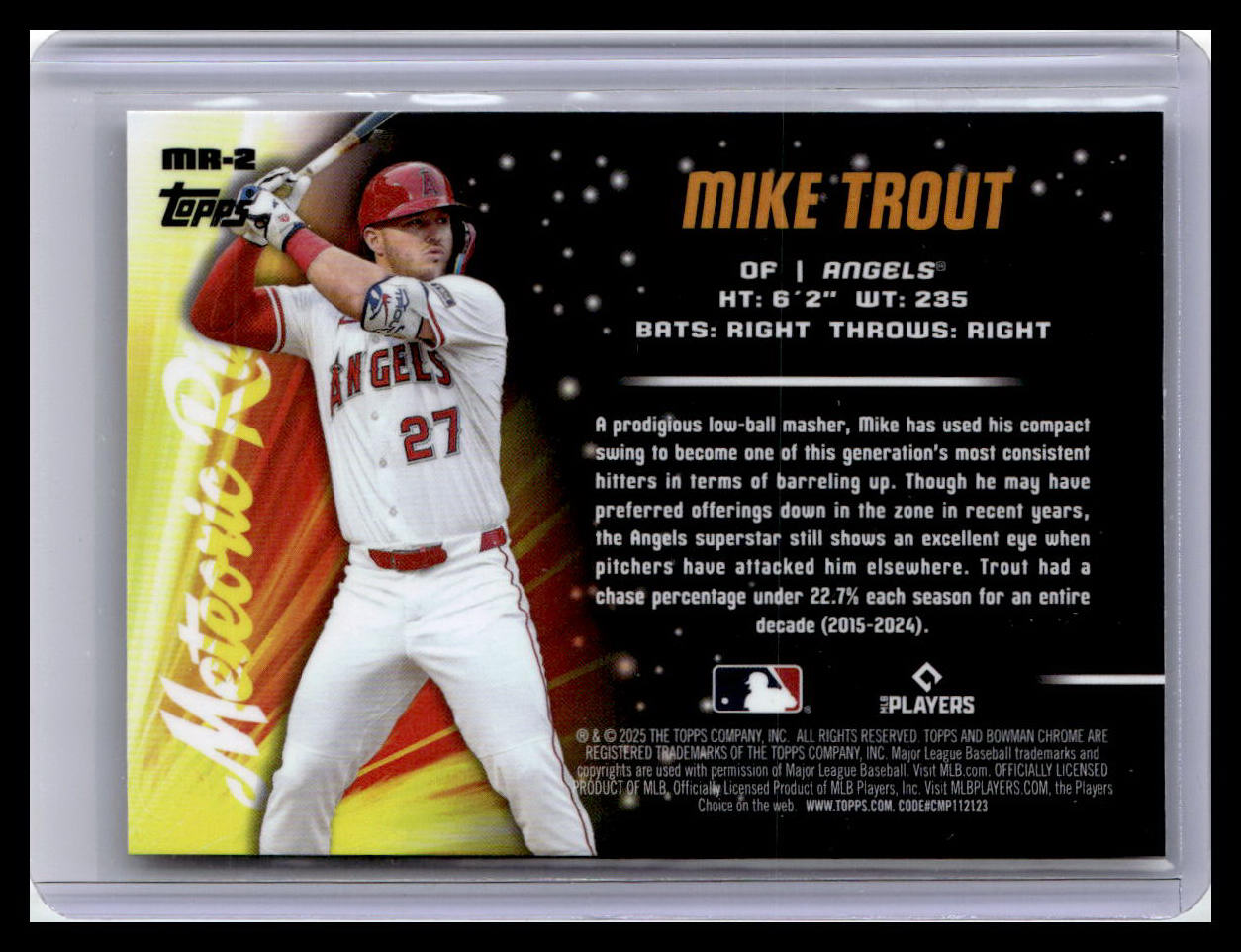 2025 Bowman Chrome #MR-2 Mike Trout Meteoric Rise