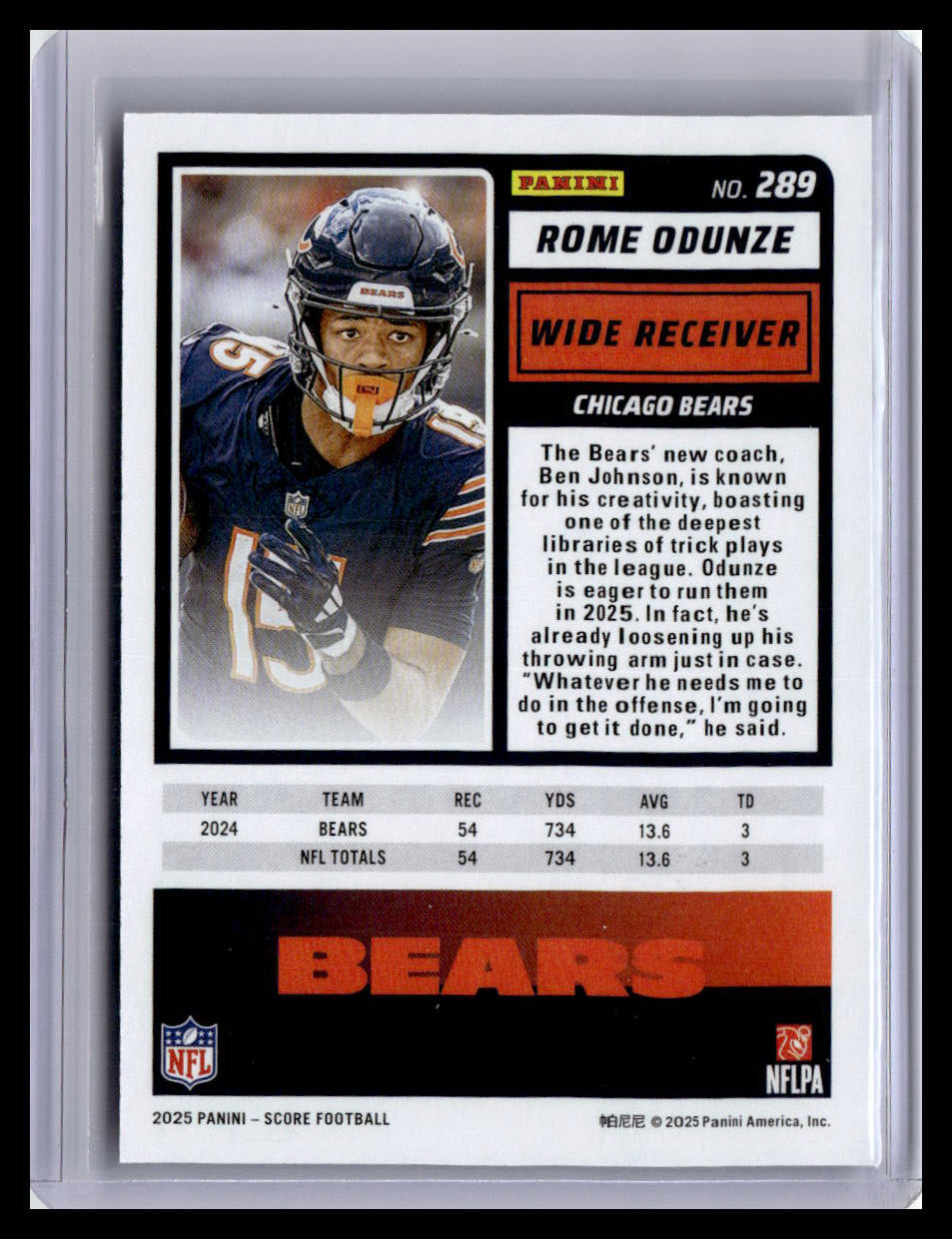 2025 Score #289 Rome Odunze