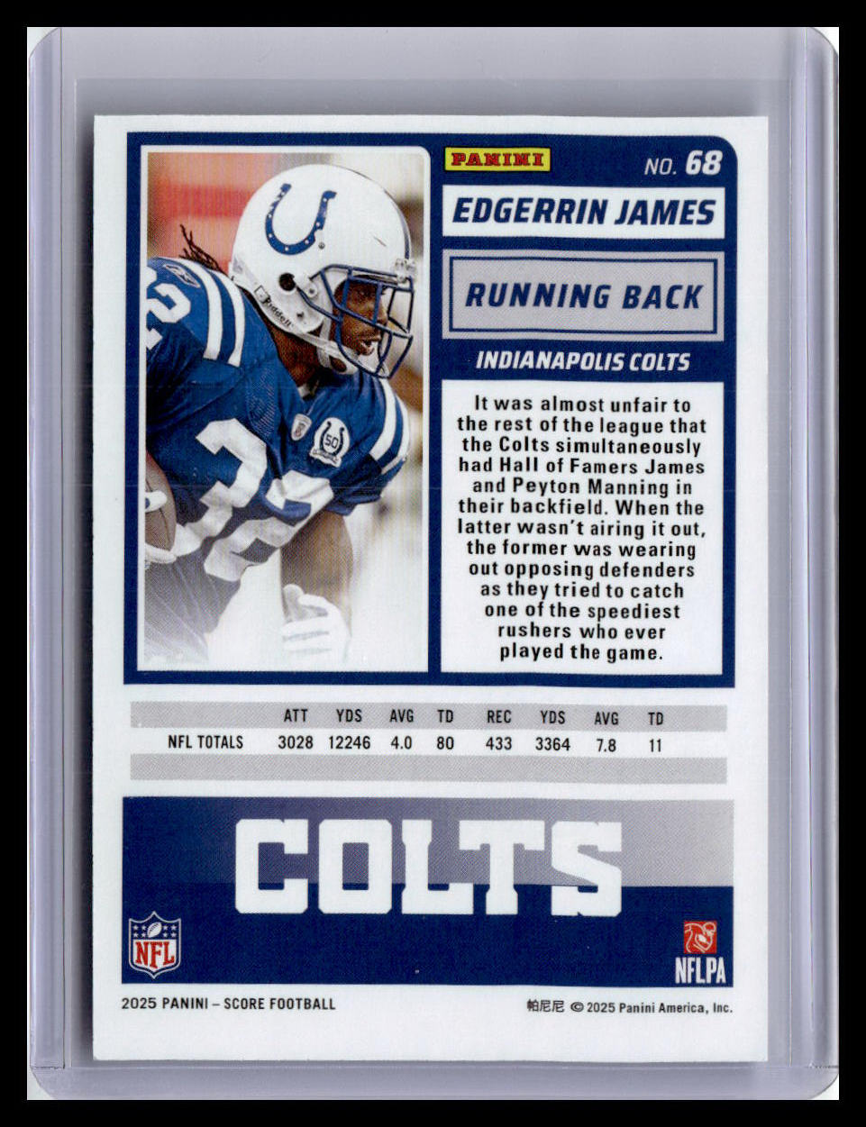 2025 Score #68 Edgerrin James