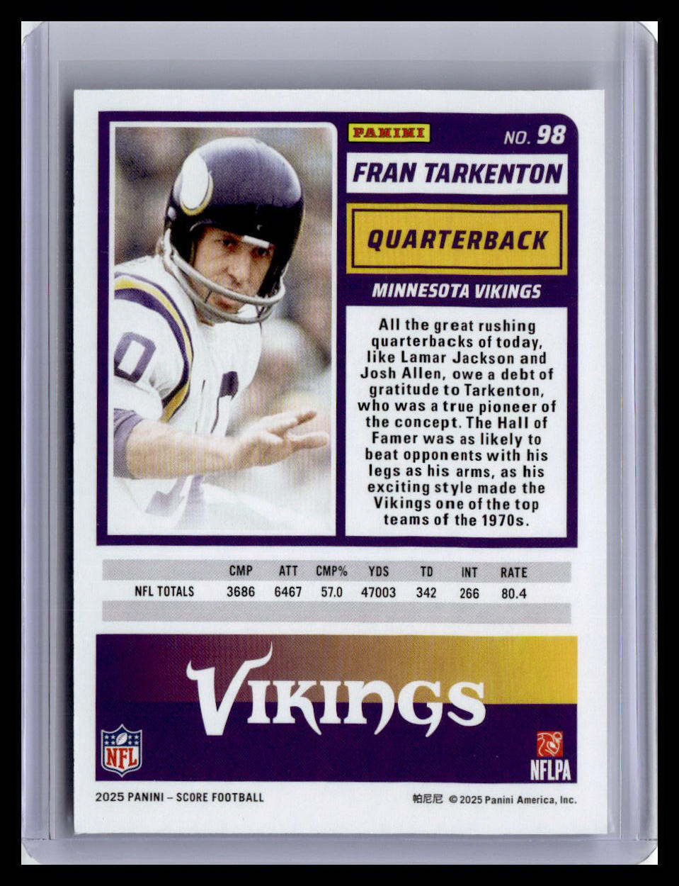 2025 Score #98 Fran Tarkenton