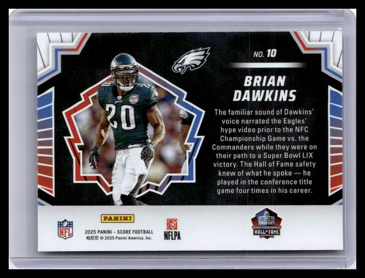 2025 Score #10 Brian Dawkins Men of Canton