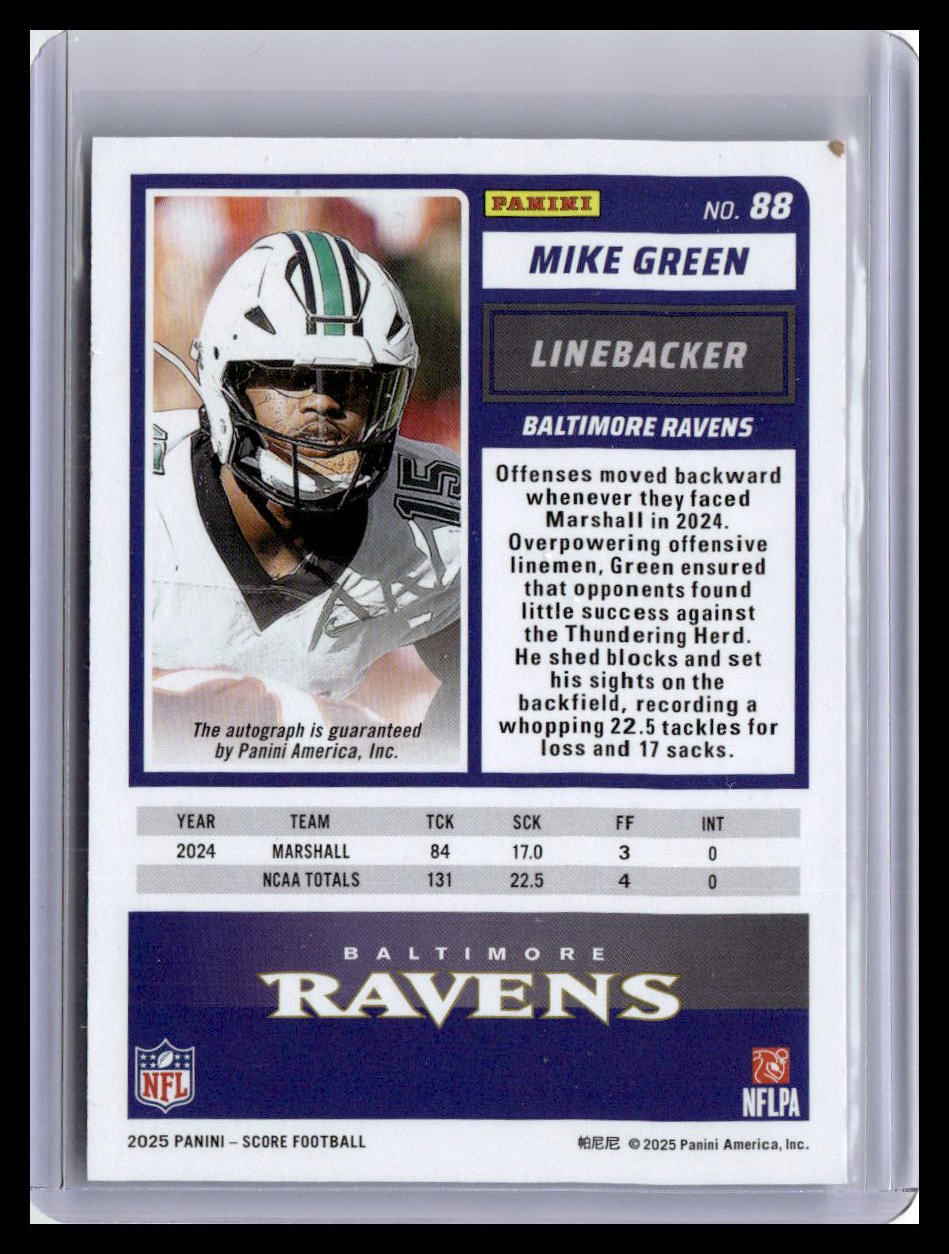 2025 Score #88 Mike Green Base Rookie Signatures