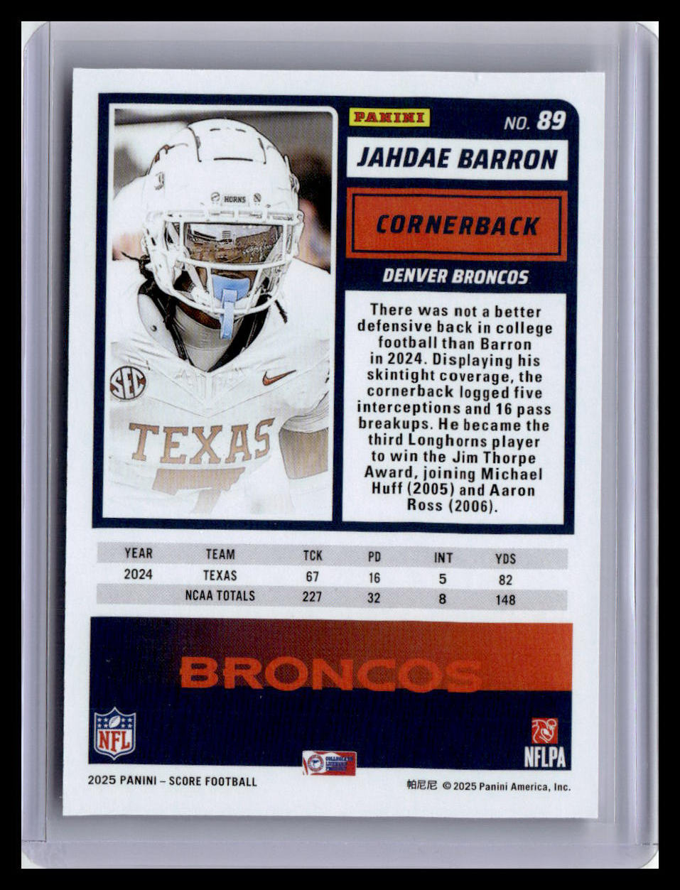 2025 Score #89 Jahdae Barron (RC)