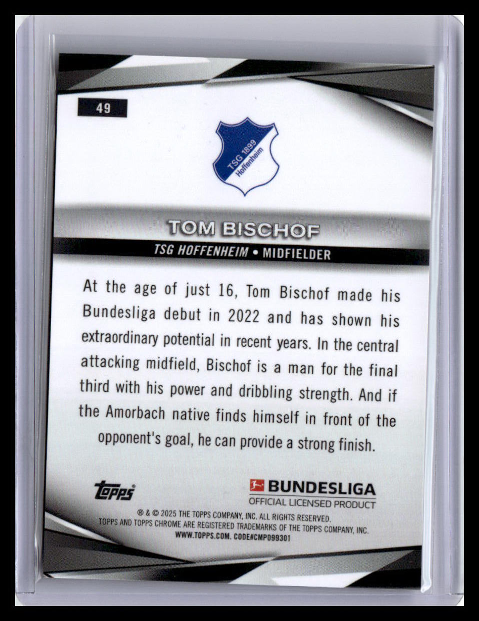 2024-25 Topps Chrome Bundesliga #49 Tom Bischof Pulsar Refractor