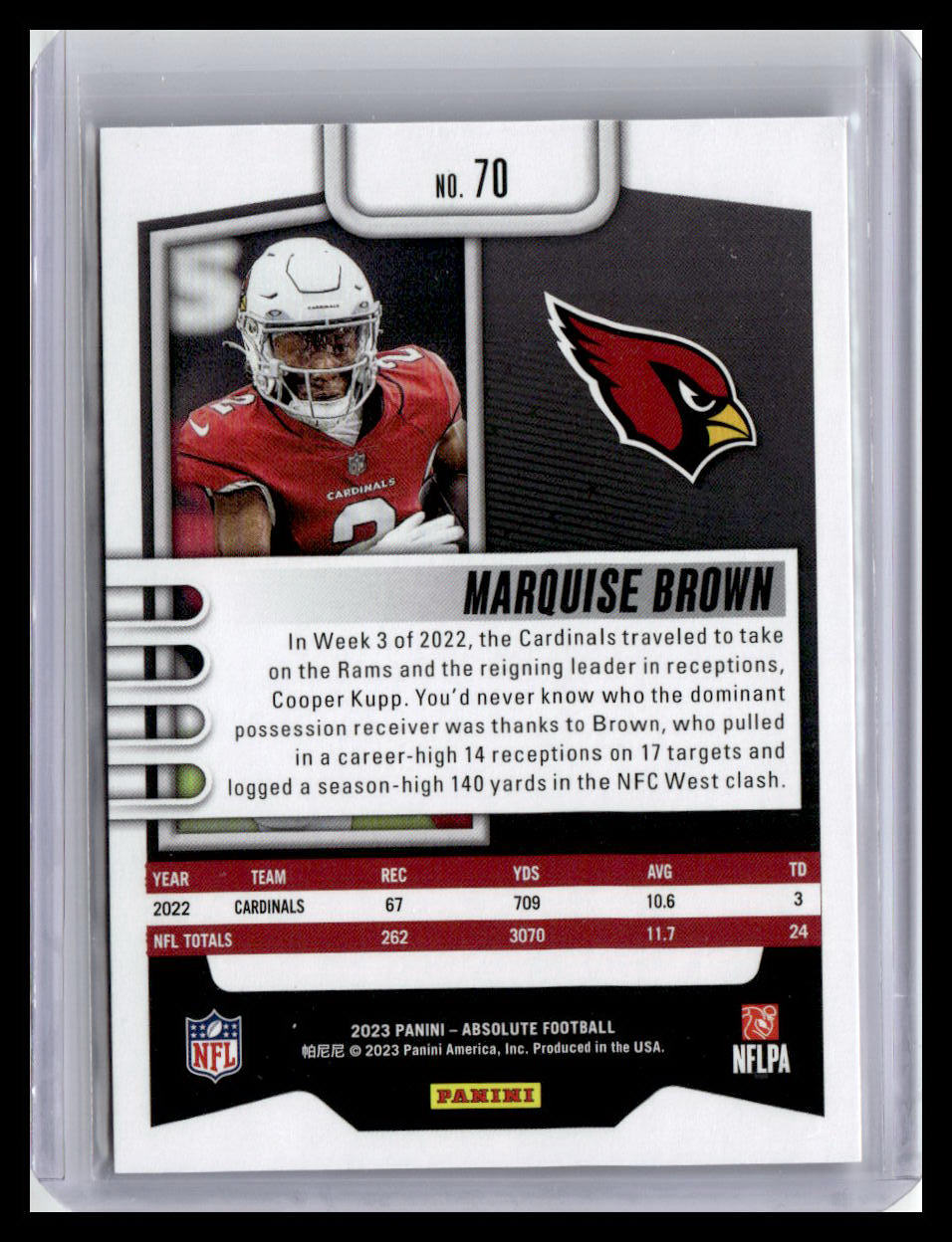 2023 Panini Absolute #70 Marquise Brown
