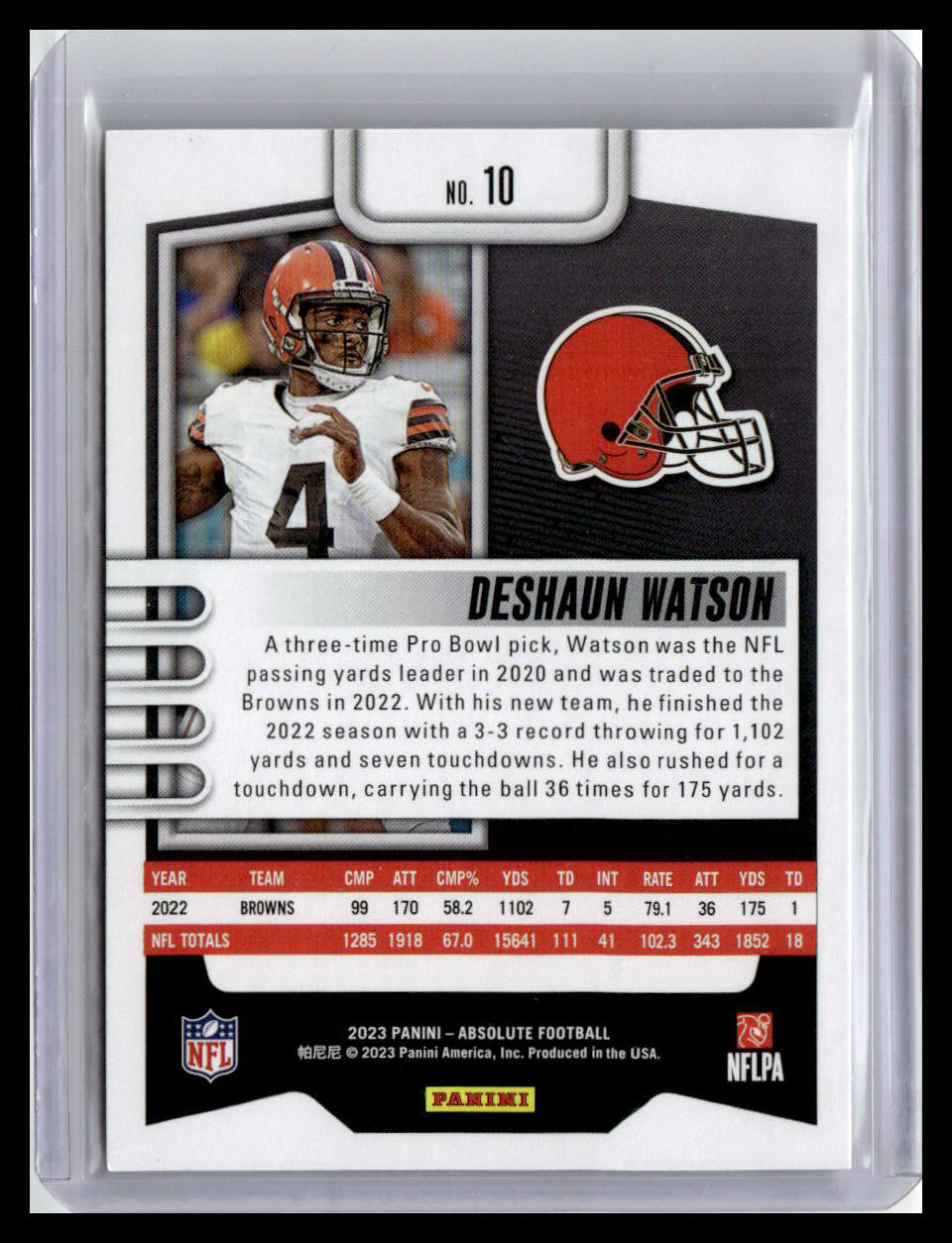 2023 Panini Absolute #10 Deshaun Watson