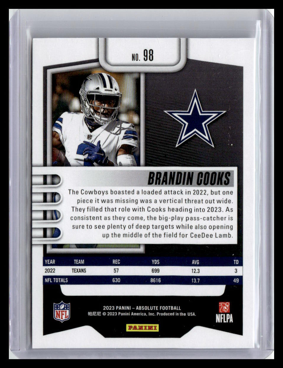 2023 Panini Absolute #98 Brandin Cooks