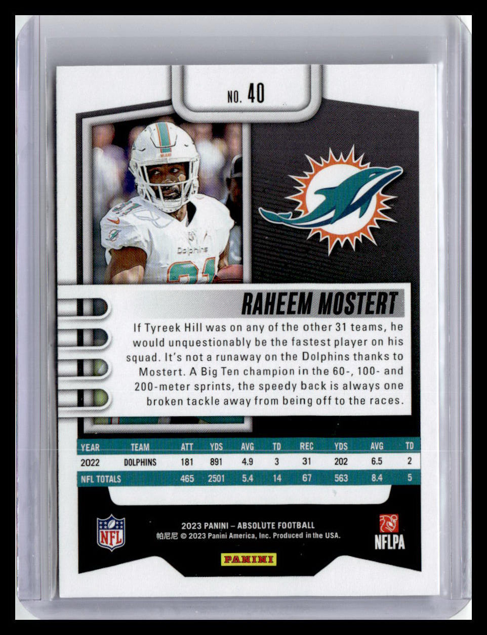 2023 Panini Absolute #40 Raheem Mostert
