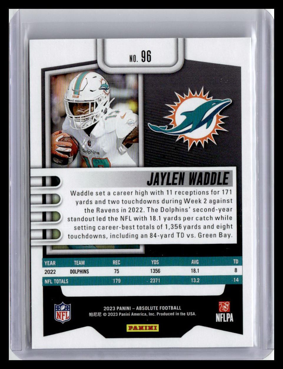 2023 Panini Absolute #96 Jaylen Waddle