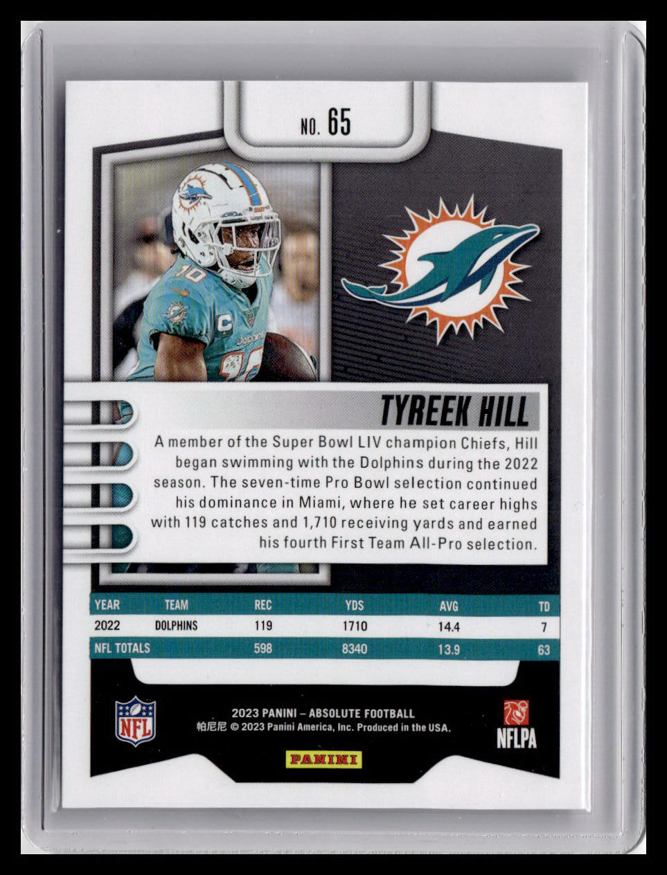 2023 Panini Absolute #65 Tyreek Hill