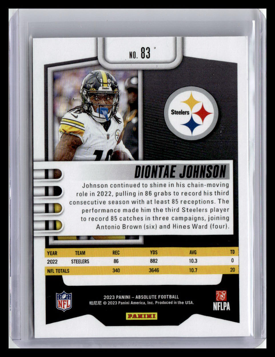 2023 Panini Absolute #83 Diontae Johnson