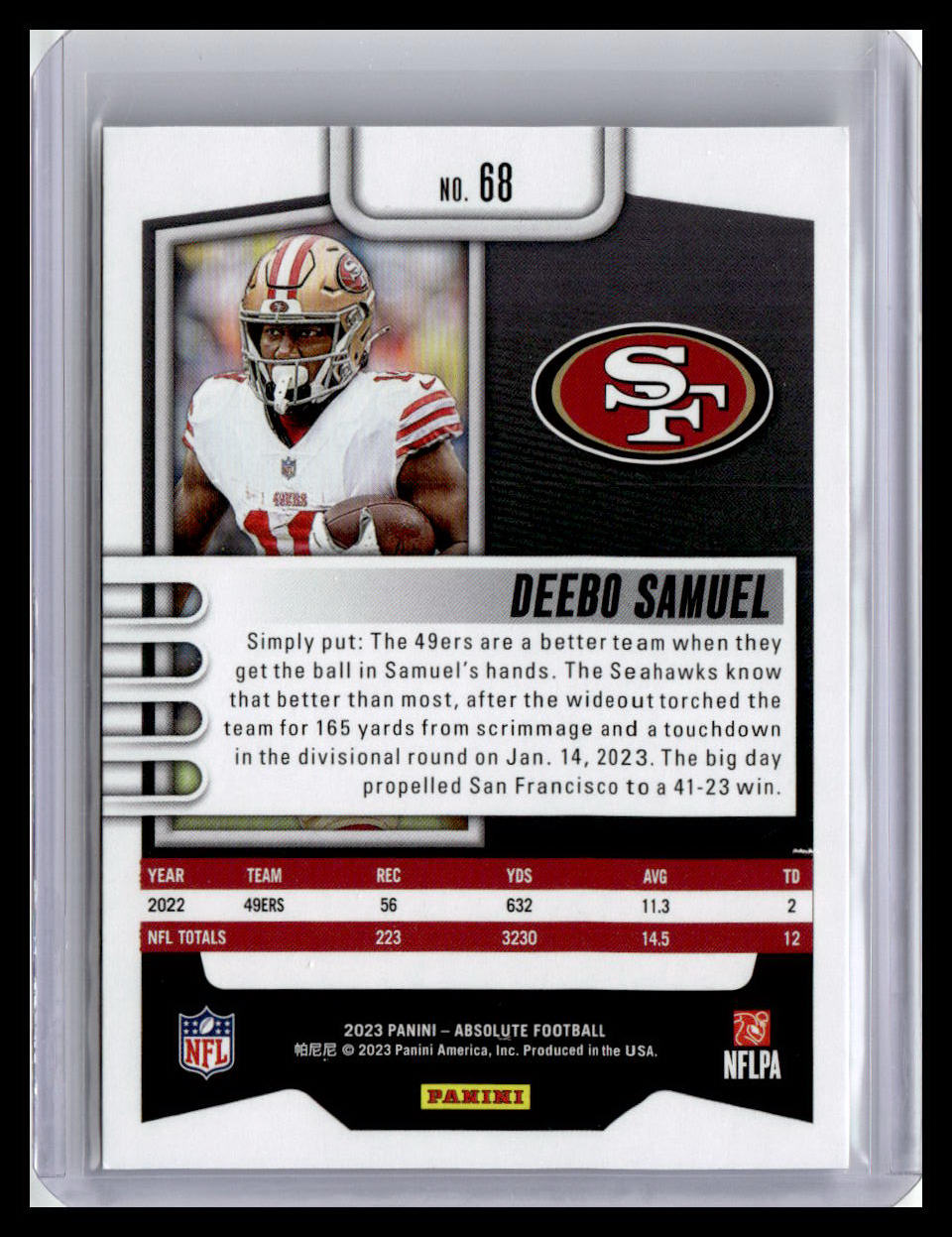 2023 Panini Absolute #68 Deebo Samuel